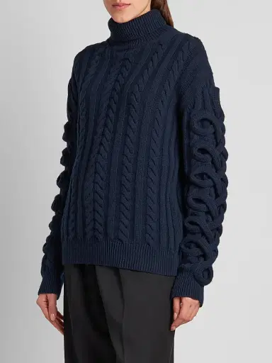 Etro Women's Cable-Knit Wool Sweater | Thumbnail 4 Etro Women's Cable-Knit Wool Sweater | Thumbnail 4