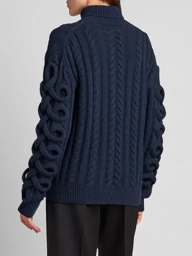 Etro Women's Cable-Knit Wool Sweater | Thumbnail 5 Etro Women's Cable-Knit Wool Sweater | Thumbnail 5