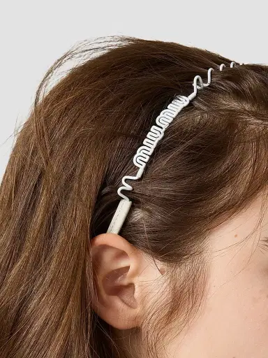 Miu Miu Women's Metal and Leather Headband | Thumbnail 2