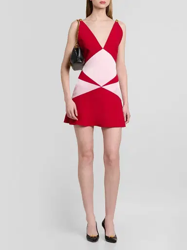 Versace Women's Two-Tone Prism Mini Dress | Thumbnail 2 Versace Women's Two-Tone Prism Mini Dress | Thumbnail 2