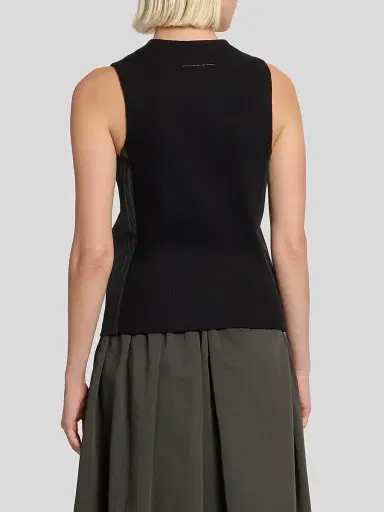MM6 Maison Martin Margiela Women's Pinstripe Three-Button Vest | Thumbnail 4 MM6 Maison Martin Margiela Women's Pinstripe Three-Button Vest | Thumbnail 4