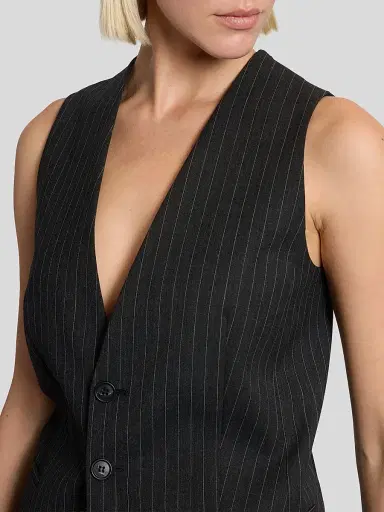 MM6 Maison Martin Margiela Women's Pinstripe Three-Button Vest | Thumbnail 5 MM6 Maison Martin Margiela Women's Pinstripe Three-Button Vest | Thumbnail 5