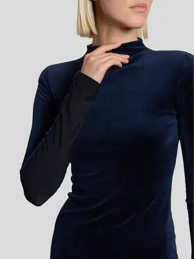 MM6 Maison Martin Margiela Women's Jersey Mock Turtleneck Knee-Length Dress | Thumbnail 5 MM6 Maison Martin Margiela Women's Jersey Mock Turtleneck Knee-Length Dress | Thumbnail 5