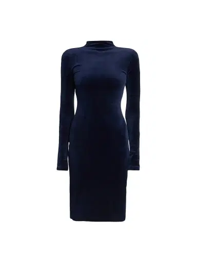 MM6 Maison Martin Margiela Women's Jersey Mock Turtleneck Knee-Length Dress | Thumbnail 1 MM6 Maison Martin Margiela Women's Jersey Mock Turtleneck Knee-Length Dress | Thumbnail 1