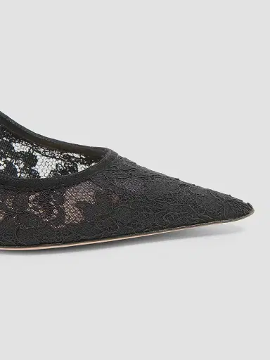 Gianvito Rossi Women's Lyon 70MM Lace & Suede Slingback Pumps | Thumbnail 3 Gianvito Rossi Women's Lyon 70MM Lace & Suede Slingback Pumps | Thumbnail 3