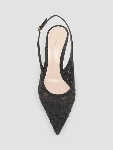 Gianvito Rossi Women's Lyon 70MM Lace & Suede Slingback Pumps | Thumbnail 4 Gianvito Rossi Women's Lyon 70MM Lace & Suede Slingback Pumps | Thumbnail 4