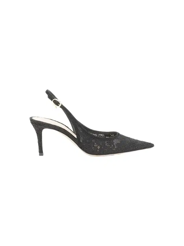 Gianvito Rossi Women's Lyon 70MM Lace & Suede Slingback Pumps