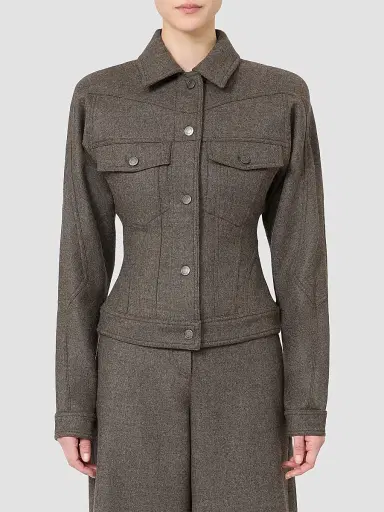 Max Mara Women's Felted Wool Trucker Jacket | Thumbnail 3