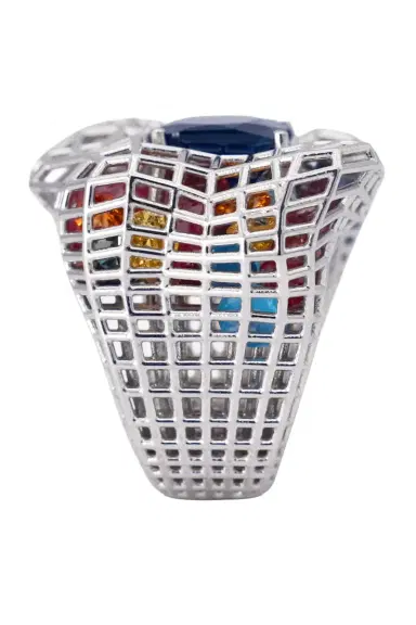 SARA KATHERINE JACOBSON Blue Sapphire Cagey Distorted Ring | Thumbnail 6 SARA KATHERINE JACOBSON Blue Sapphire Cagey Distorted Ring | Thumbnail 6