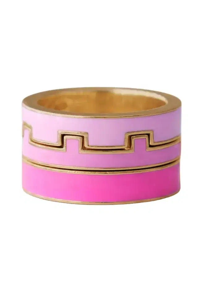 SARA KATHERINE JACOBSON Pink Tetris Trio Ring