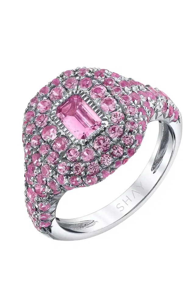 SHAY JEWELRY Pink Sapphire Pinky Ring