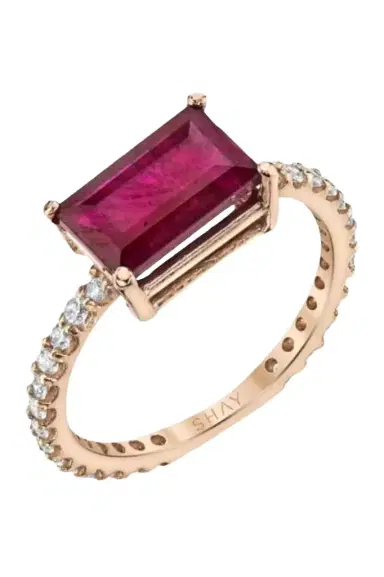 SHAY JEWELRY Ruby Diamond Band Ring | Thumbnail 1