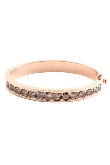 Sylva & Cie Champagne Diamond Bangle Bracelet | Thumbnail 1 Sylva & Cie Champagne Diamond Bangle Bracelet | Thumbnail 1