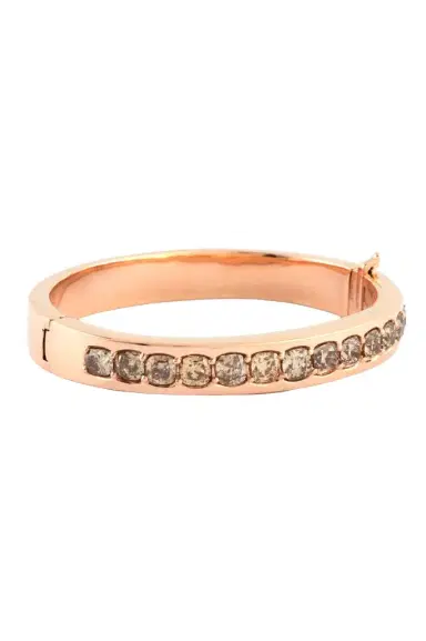 Sylva & Cie Champagne Diamond Cushion-Cut Bangle Bracelet | Thumbnail 1 Sylva & Cie Champagne Diamond Cushion-Cut Bangle Bracelet | Thumbnail 1