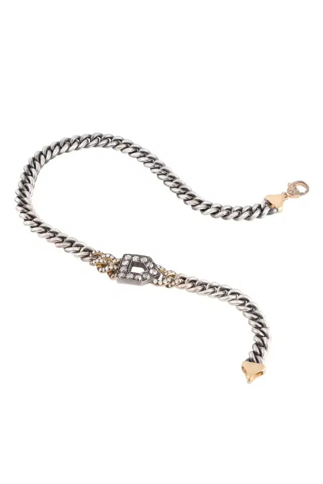 Sylva & Cie Grey Diamond Double Wrap Bracelet
