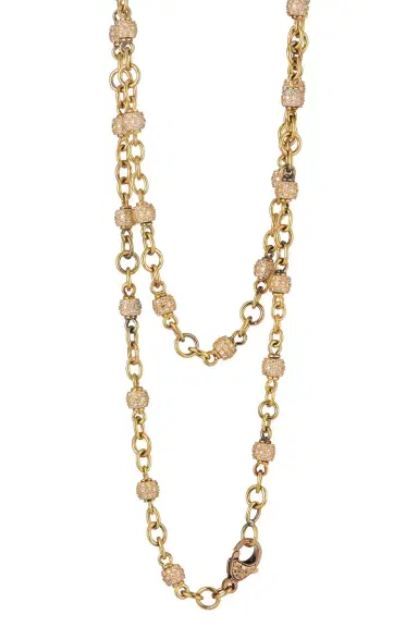 Sylva & Cie Diamond Beaded Barrel Necklace | Thumbnail 1