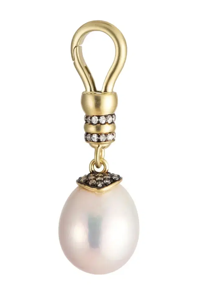 Sylva & Cie Diamond Cultured Pearl Neo Clasp Pendant