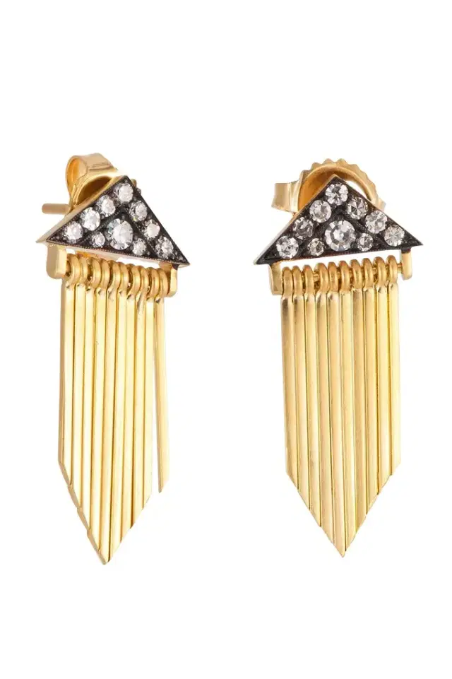 Sylva & Cie Diamond Sima Fringe Earrings