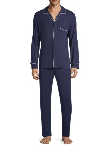 Eberjey Men's William 2-Piece Piped Pajama Set | Thumbnail 2