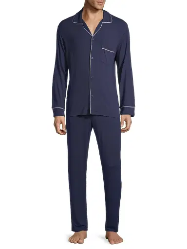 Eberjey Men's William 2-Piece Piped Pajama Set | Thumbnail 3