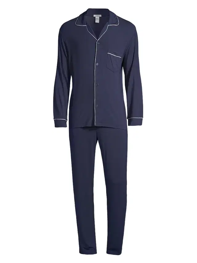 Eberjey Men's William 2-Piece Piped Pajama Set