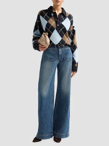 A.L.C. Women's Lennon Argyle Polo Sweater | Thumbnail 2