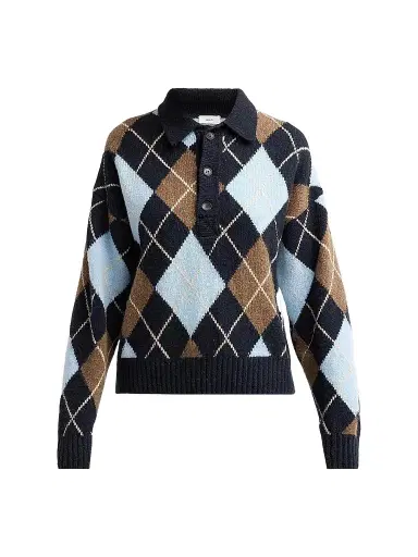A.L.C. Women's Lennon Argyle Polo Sweater | Thumbnail 1