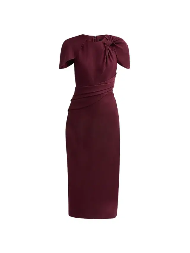 BADGLEY MISCHKA Women's Knotted Cape-Sleeve Cocktail Dress