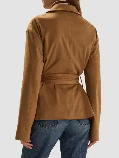 Favorite Daughter Women's The Marina Faux Suede Wrap Coat | Thumbnail 3 Favorite Daughter Women's The Marina Faux Suede Wrap Coat | Thumbnail 3