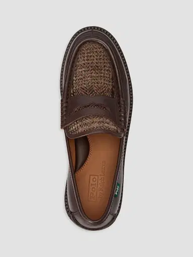 Polo Ralph Lauren Men's Jett Leather & Tweed Penny Loafers | Thumbnail 4 Polo Ralph Lauren Men's Jett Leather & Tweed Penny Loafers | Thumbnail 4
