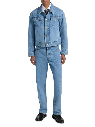 Thom Browne Men's Washed Selvedge Denim Straight-Leg Jeans | Thumbnail 2 Thom Browne Men's Washed Selvedge Denim Straight-Leg Jeans | Thumbnail 2