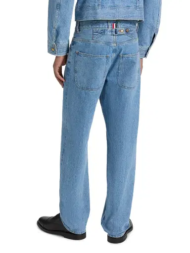 Thom Browne Men's Washed Selvedge Denim Straight-Leg Jeans | Thumbnail 5 Thom Browne Men's Washed Selvedge Denim Straight-Leg Jeans | Thumbnail 5