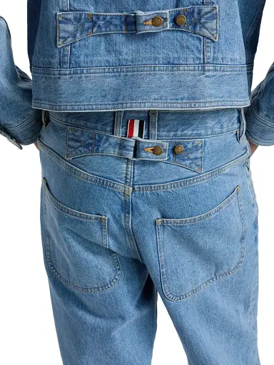 Thom Browne Men's Washed Selvedge Denim Straight-Leg Jeans | Thumbnail 6 Thom Browne Men's Washed Selvedge Denim Straight-Leg Jeans | Thumbnail 6