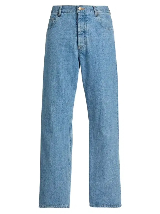 Men's Washed Selvedge Denim Straight-Leg Jeans Men's Washed Selvedge Denim Straight-Leg Jeans