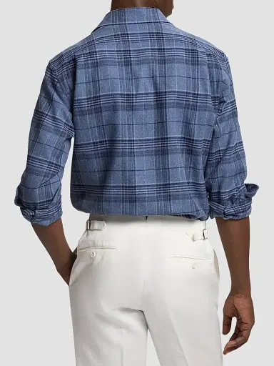 Ralph Lauren Purple Label Men's Blanket Plaid Cotton-Flannel Shirt | Thumbnail 3 Ralph Lauren Purple Label Men's Blanket Plaid Cotton-Flannel Shirt | Thumbnail 3