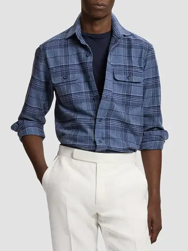 Ralph Lauren Purple Label Men's Blanket Plaid Cotton-Flannel Shirt | Thumbnail 4 Ralph Lauren Purple Label Men's Blanket Plaid Cotton-Flannel Shirt | Thumbnail 4