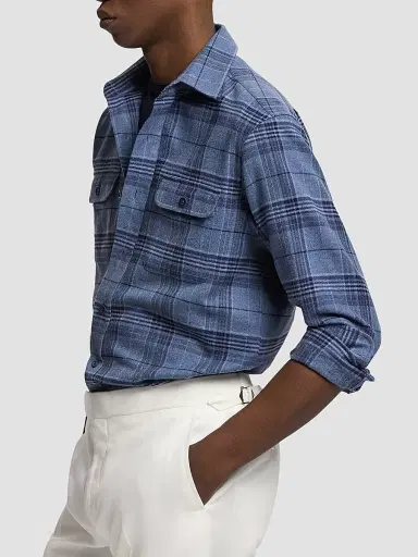 Ralph Lauren Purple Label Men's Blanket Plaid Cotton-Flannel Shirt | Thumbnail 5 Ralph Lauren Purple Label Men's Blanket Plaid Cotton-Flannel Shirt | Thumbnail 5