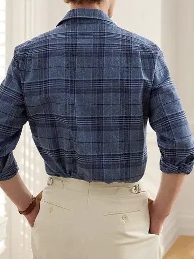 Ralph Lauren Purple Label Men's Blanket Plaid Cotton-Flannel Shirt | Thumbnail 8 Ralph Lauren Purple Label Men's Blanket Plaid Cotton-Flannel Shirt | Thumbnail 8
