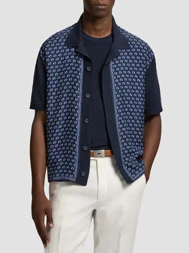 Ralph Lauren Purple Label Men's Camp-Collar Short-Sleeve Cardigan | Thumbnail 4 Ralph Lauren Purple Label Men's Camp-Collar Short-Sleeve Cardigan | Thumbnail 4