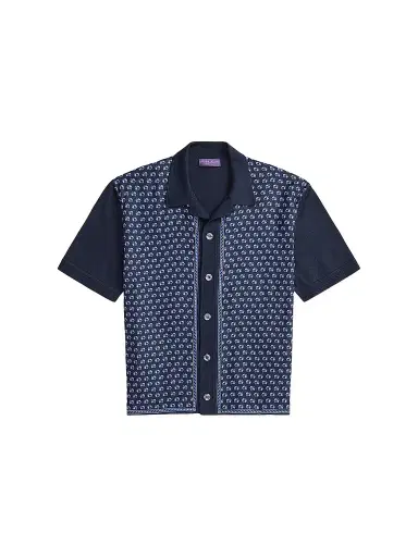 Ralph Lauren Purple Label Men's Camp-Collar Short-Sleeve Cardigan | Thumbnail 1 Ralph Lauren Purple Label Men's Camp-Collar Short-Sleeve Cardigan | Thumbnail 1