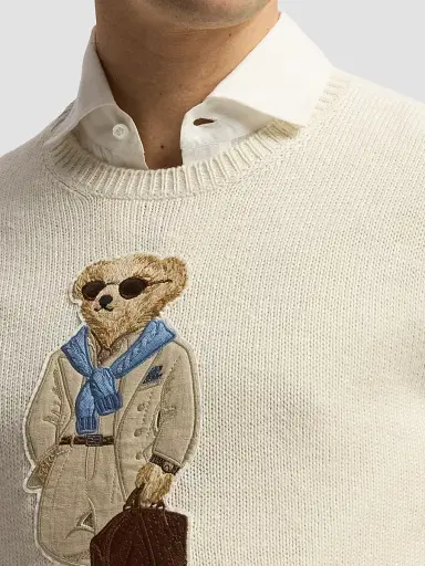Ralph Lauren Purple Label Men's Polo Bear Silk-Linen Long-Sleeve Sweater | Thumbnail 5