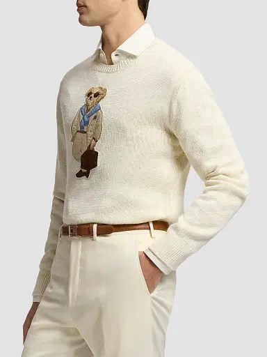 Ralph Lauren Purple Label Men's Polo Bear Silk-Linen Long-Sleeve Sweater | Thumbnail 6