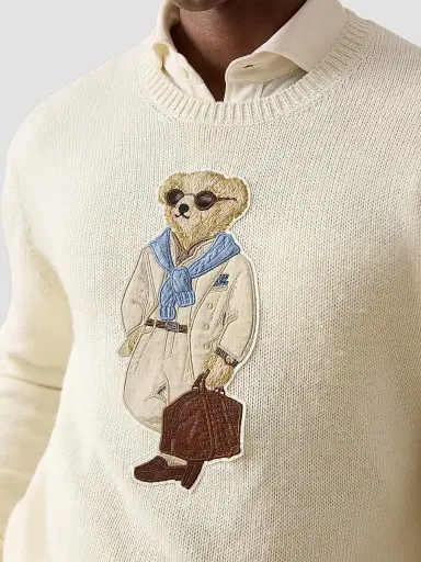 Ralph Lauren Purple Label Men's Polo Bear Silk-Linen Long-Sleeve Sweater | Thumbnail 9