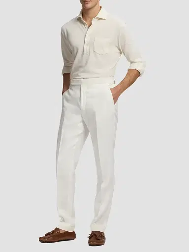 Ralph Lauren Purple Label Men's Soft Cotton Long-Sleeve Polo Shirt | Thumbnail 2