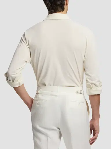 Ralph Lauren Purple Label Men's Soft Cotton Long-Sleeve Polo Shirt | Thumbnail 3