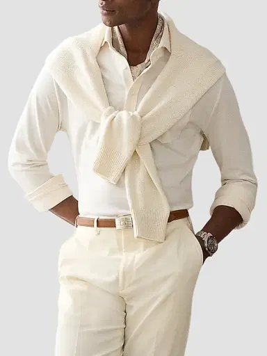 Ralph Lauren Purple Label Men's Soft Cotton Long-Sleeve Polo Shirt | Thumbnail 7