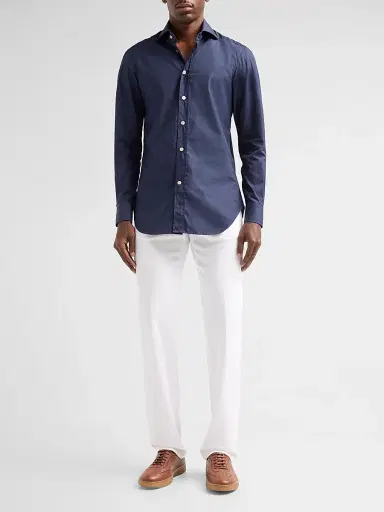 Kiton Men's Extended-Tab Flat-Front Trousers | Thumbnail 2