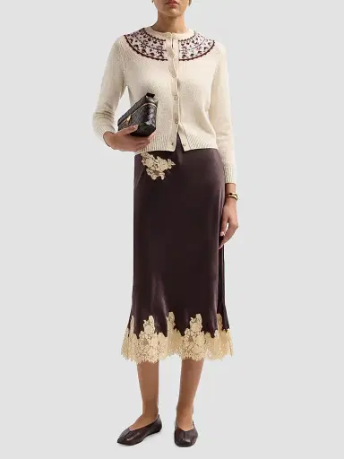DÔEN Women's Elowen Bias-Cut Silk Midi Skirt | Thumbnail 2 DÔEN Women's Elowen Bias-Cut Silk Midi Skirt | Thumbnail 2