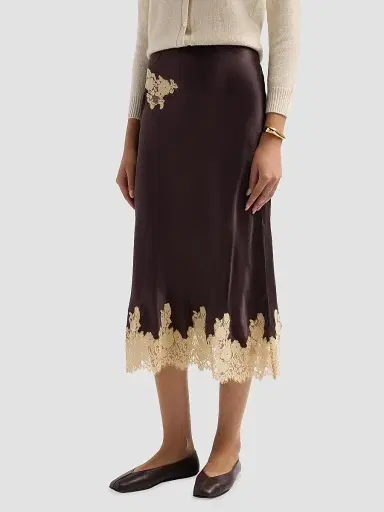 DÔEN Women's Elowen Bias-Cut Silk Midi Skirt | Thumbnail 4 DÔEN Women's Elowen Bias-Cut Silk Midi Skirt | Thumbnail 4