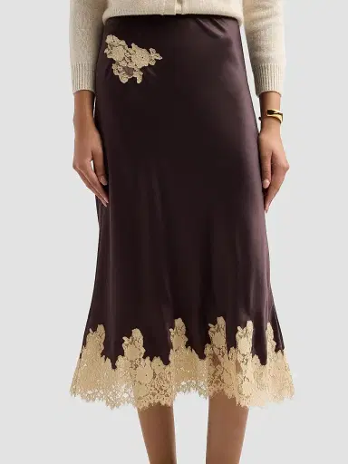 DÔEN Women's Elowen Bias-Cut Silk Midi Skirt | Thumbnail 5 DÔEN Women's Elowen Bias-Cut Silk Midi Skirt | Thumbnail 5